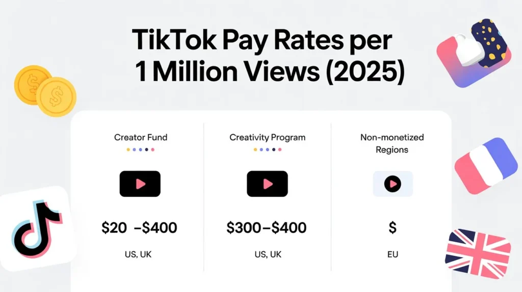 how much TikTok pays for 1 million views