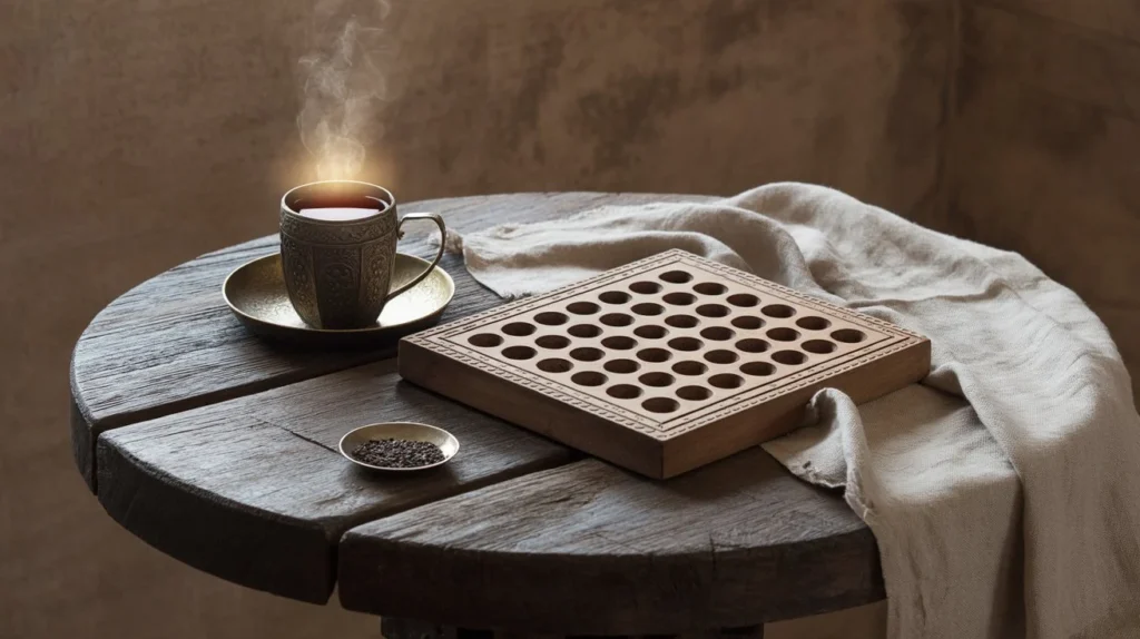 Çbiri traditional drink and strategy game symbol