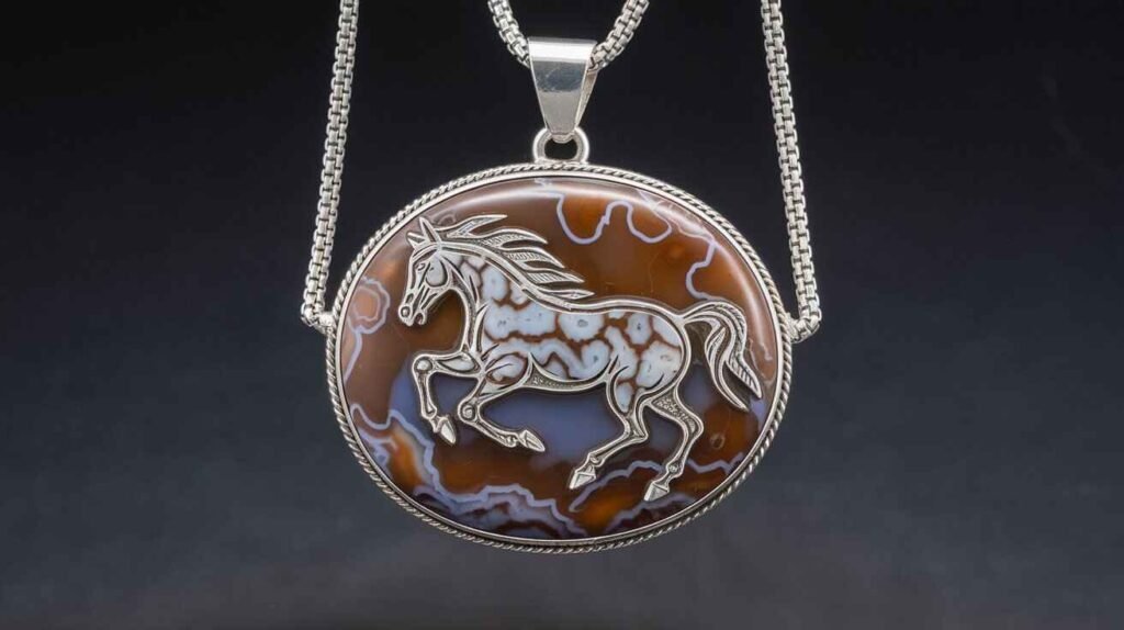 Loren Thomas Begay Wild Horse Magnesite Pendant 