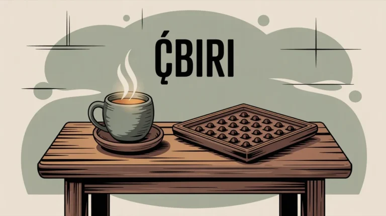 Çbiri traditional drink and strategy game symbol